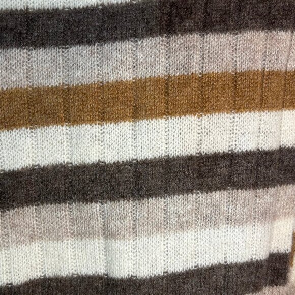 NWT Charter Club Cashmere Stripe Muffler - Warm Praline OS - Picture 5 of 5